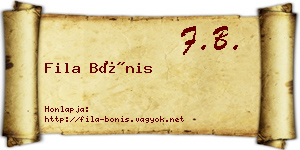 Fila Bónis névjegykártya